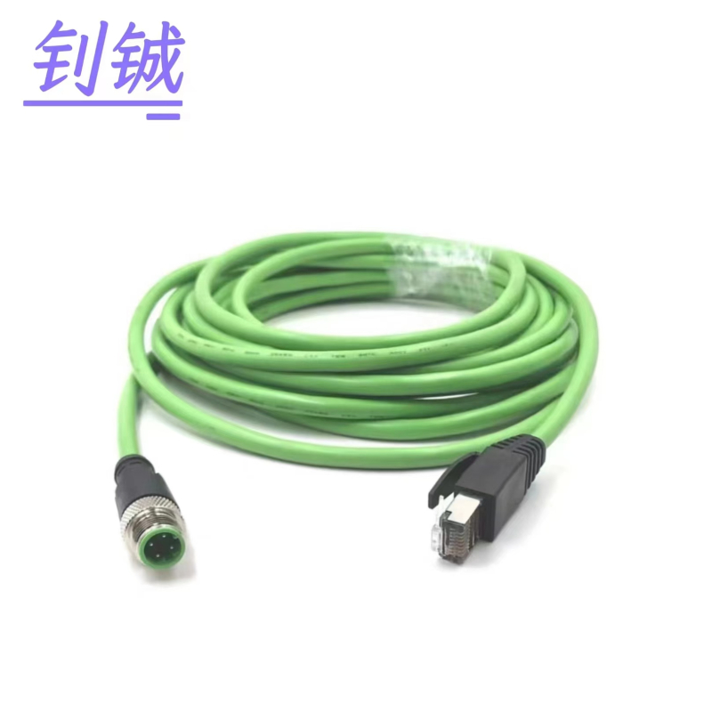 钊铖M12转RJ45网线4针直头连接线2米一根