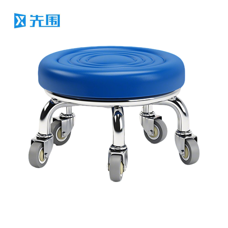 先围 静音滑轮矮凳 40*22cm-水波蓝 个高清大图