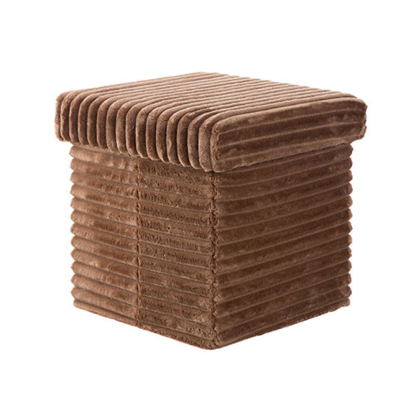 法兰绒收纳凳多功能储物凳可坐人收纳箱家用换鞋储物箱凳子 咖啡色其他