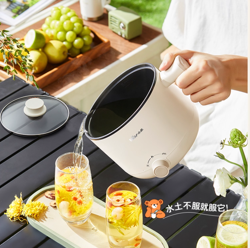 小熊电煮锅小型多功能学生宿舍小锅泡面不粘锅电热锅小电锅电火锅 DRG-J12R6-P01高清大图
