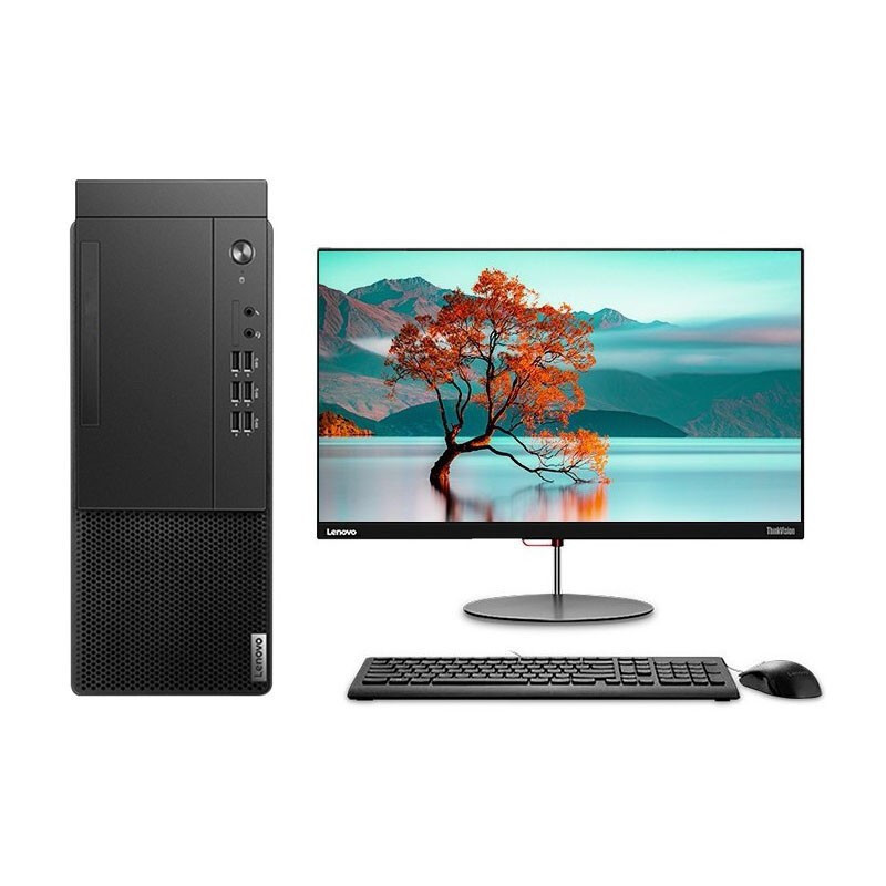 联想Lenovo 启天M435 台式电脑整机 I3-10100 8G 1TB+128G 2G独显 X23英寸显示器 定制