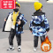 可莉允男童冬装棉衣男孩儿童小童洋气羽绒棉服加绒派克服风衣外套潮8岁9