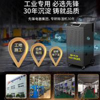 先锋工业除湿机家用地下室别墅大功率仓库车间商用抽湿器大面积智能防潮吸湿免倒水大户型90L/天适用于90-180平方