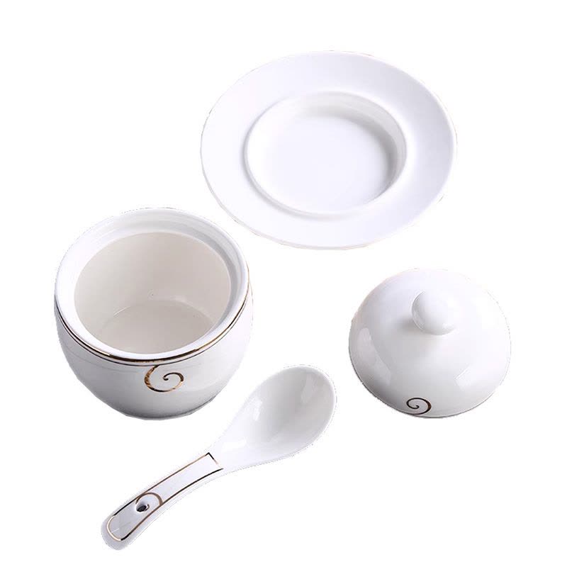 橙亿鸿 包房陶瓷炖盅配碟送勺 280ML/个图片