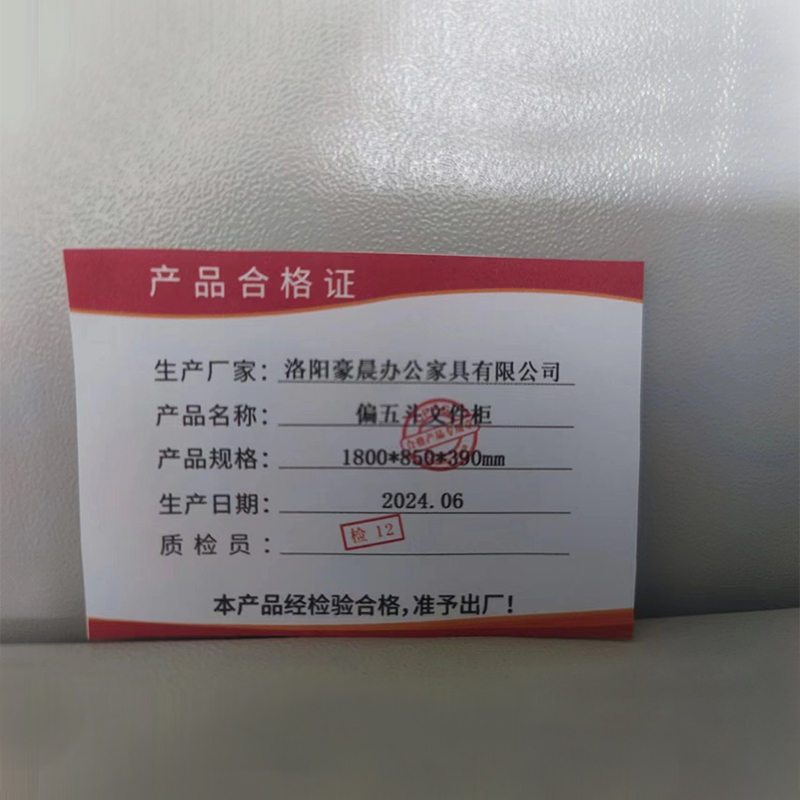 豪晨 偏五斗文件柜 1800*850*390mm 个高清大图