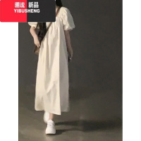 YIBUSHENG法式高级感白色泡泡袖连衣裙2023新款女天少女显瘦初恋长裙季
