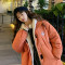 [1.5折价207元]唐狮冬季羽绒服女韩版拼接仿羊羔绒连帽上衣外套时尚百搭