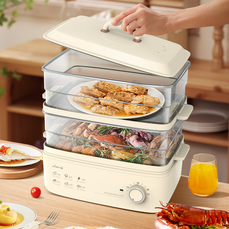 小画仙 多功能锅家用电锅蒸包子锅10升两层大容量电蒸笼 LDZL-8088