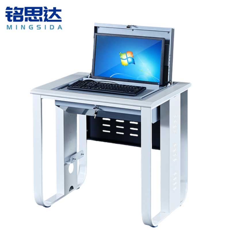 铭思达翻转电脑桌单人位张高清大图