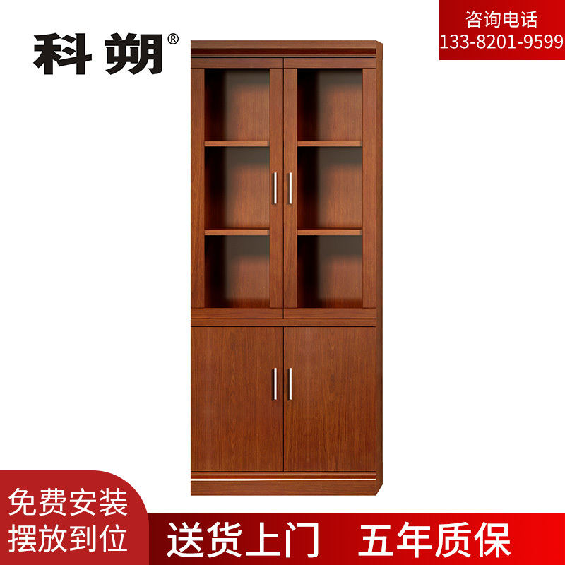 科朔 文件柜两门玻璃资料柜 办公文件柜 职员书柜 油漆办公柜KSHS05