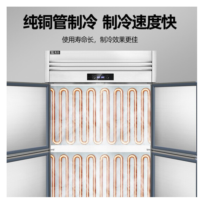 圣托(Shentop)厨房冰柜立式冷冻柜 酒店饭店六门冰箱商用 不锈钢全冷冻保鲜展示柜 STLN-GD36