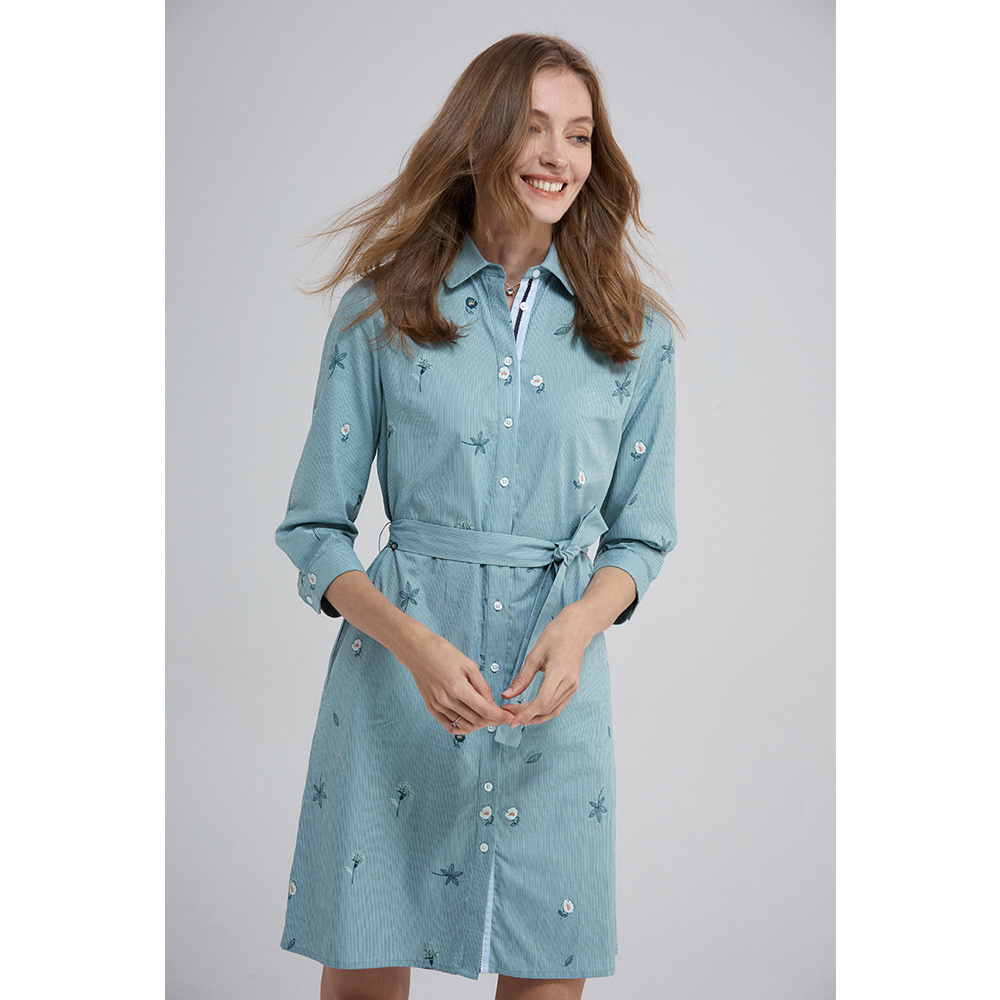 hushpuppies暇步士女装2020秋冬季休闲长款衬衫连衣裙hz20739d参数