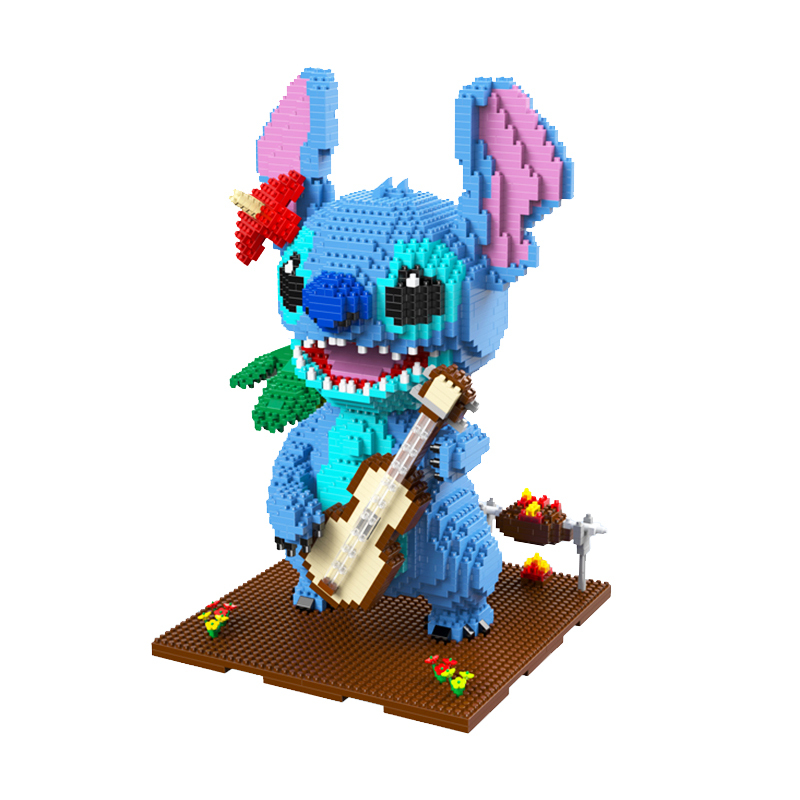 微型塑料小颗粒拼插积木兼容乐高钻石玩具成人儿童史迪仔hc9069坐