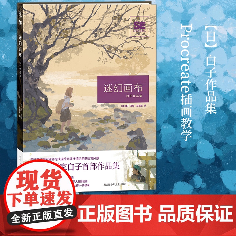 迷幻画布:白子作品集 外版引进中文初画集 Shirako珍藏插画 Procreate软件插画绘画教学无线条风格唯美空间