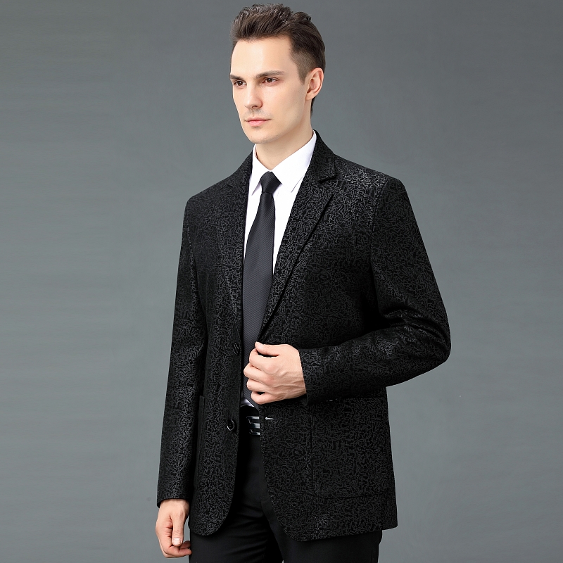 免费试穿 100%头层真皮潮牌皮西服男外套2025秋季男士上衣皮西装韩版男休闲皮衣新款外套潮海宁鳄鱼皮夹克大码男装高清大图