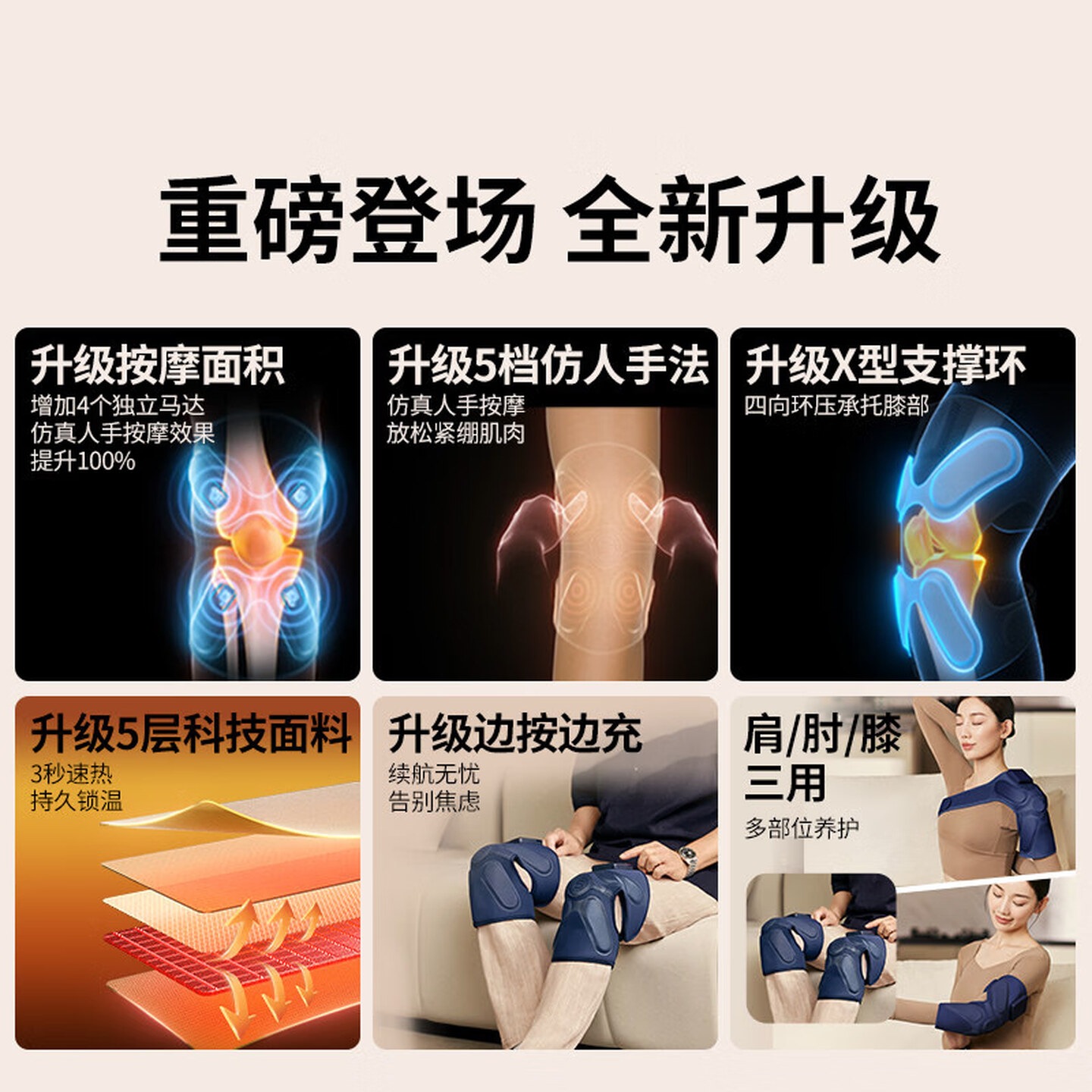 SKG膝盖按摩仪W3二代 护膝暖膝关节温控加热保暖按摩器双支 生日实用送父母男女朋友教师节礼物
