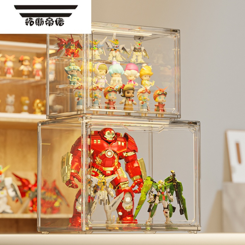 帝诺盲盒收纳泡泡玛特展示盒亚克力全透明公仔玩具娃柜防尘手办摆放架