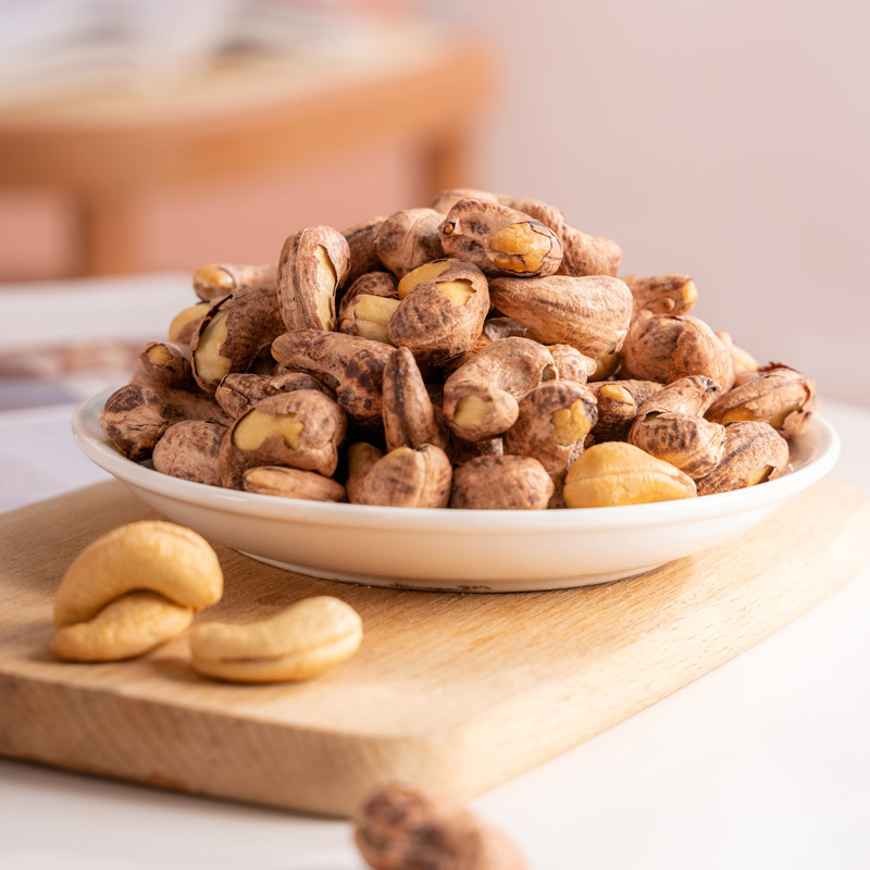 苏宁宜品紫衣腰果仁600g带皮盐焗无添加越南进口特大紫皮零食坚果罐装