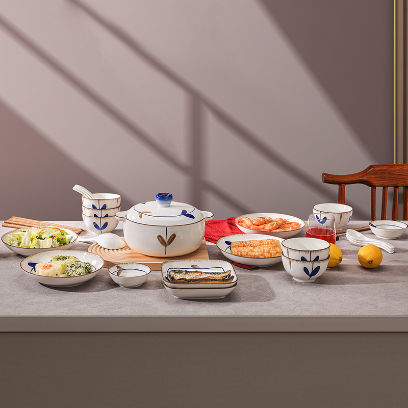 巴米樂(BAMILE) 古风雅韵陶瓷餐具 (32件套)BNL-C308 高温烧制 环保健康!高清大图