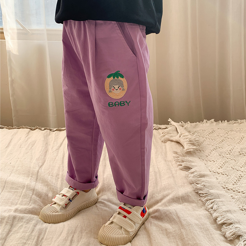 龙之涵(LONGZHIHAN)男童裤子2021春季新款舒适宽松儿童休闲长裤女宝时尚裤子