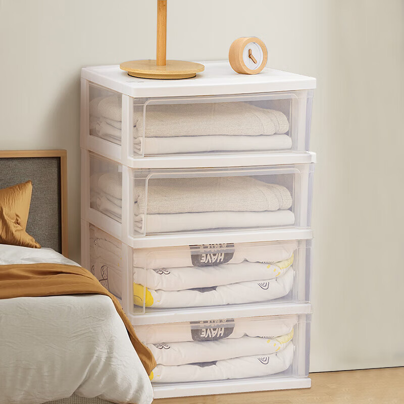 爱丽思收纳柜抽屉式儿童衣柜零食玩具杂物储物柜透明柜子 面宽53CM 4层