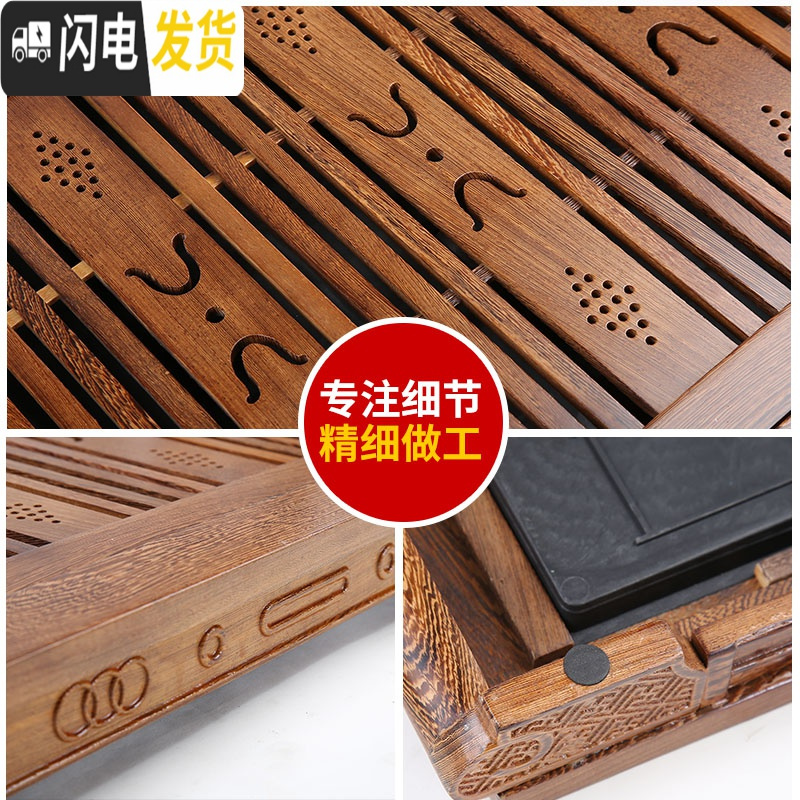 三维工匠功夫茶具套装家用客厅全自动一体茶盘现代简约办公室会客整套茶杯 妙格友易茶盘+哥窑高节套装 17件