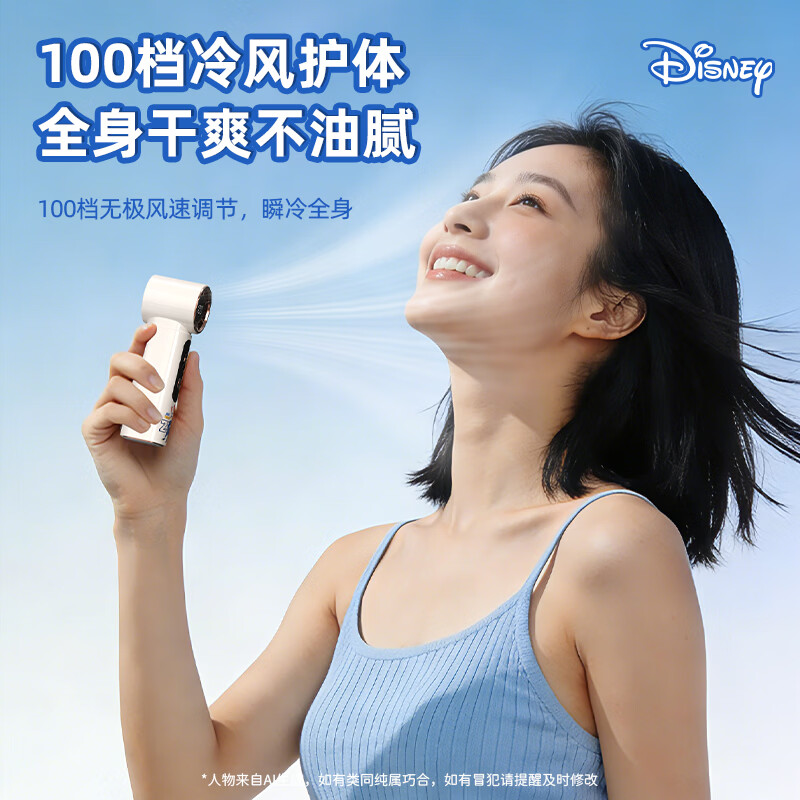 迪士尼(Disney)手持小型迷你便携电风扇usb可充电公室Z桌面风扇M05米奇高清大图