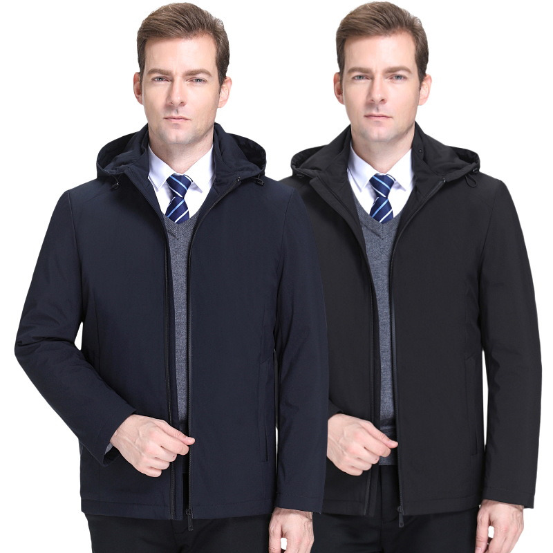 免费试穿 2024春秋正品新款夹棉夹克男士外套加厚爸爸冬装翻领休闲中老年茄克衫棉衣高端外套正品官方旗舰店高清大图