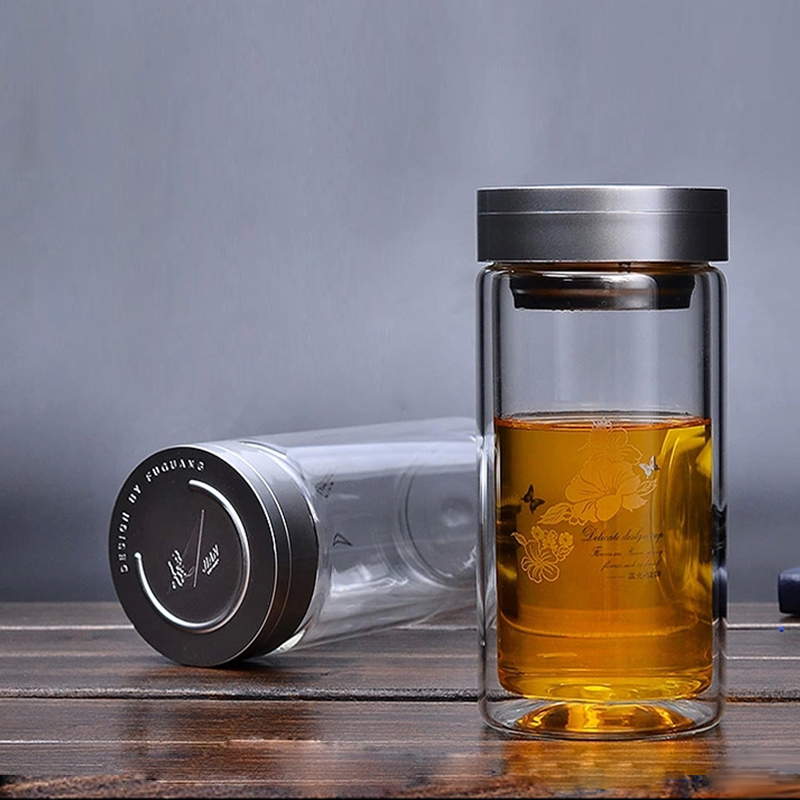 富光 280ml健牌双层玻璃杯水杯 水杯礼品杯SCP[个]