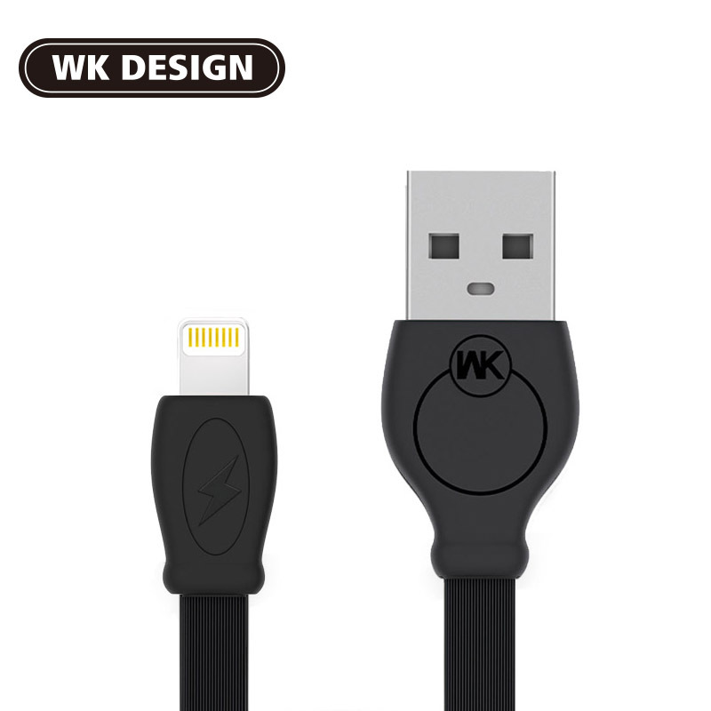 WK 极速线 苹果数据线快充充电线 电源线 iPhone7/6/6Sp/8/iPAD线长2.0米 黑色 WDC-023
