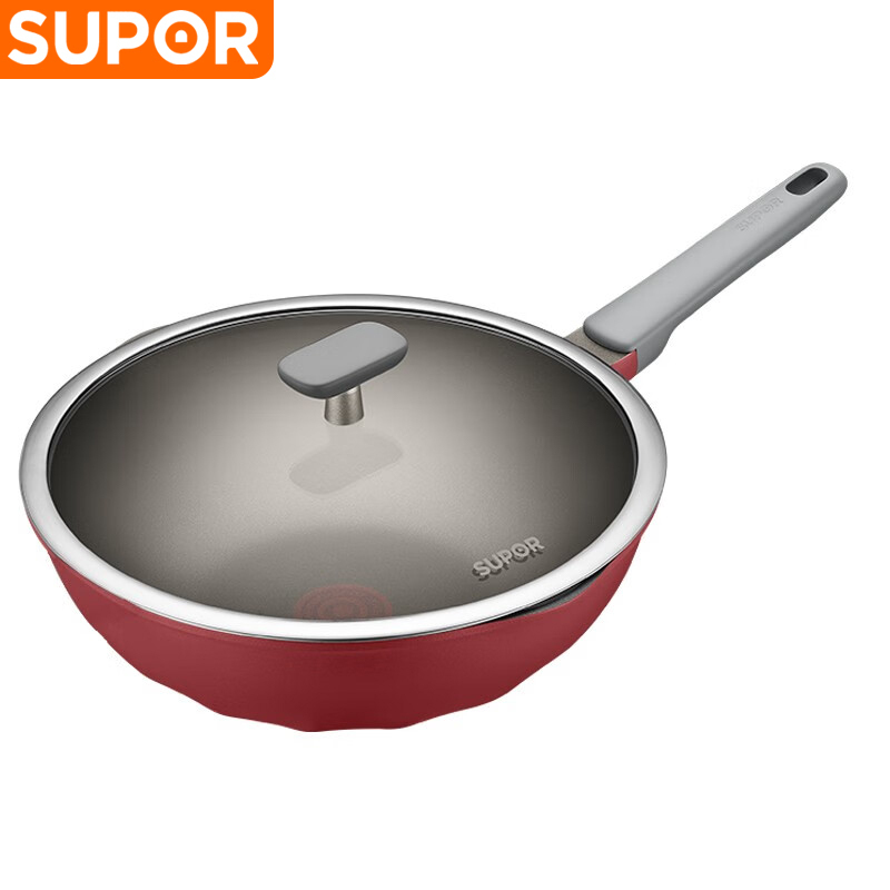 苏泊尔(SUPOR) 火红点钛磨力不粘炒锅·晶铸系列少油烟家用烹饪不易粘炒菜锅电磁炉燃气灶通用 34cm NC34WA3高清大图