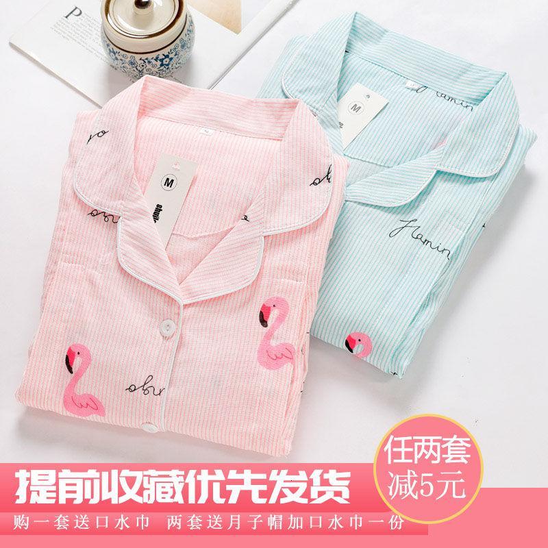月子服夏季薄款纯棉纱布产后坐月子哺乳喂奶衣服孕妇夏季睡衣春秋