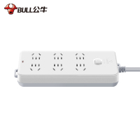公牛(bull)GN-109K全长1.8米六位带儿童安全保护门总控开关新国标线芯加粗插座插排插线板拖线板接线板白色