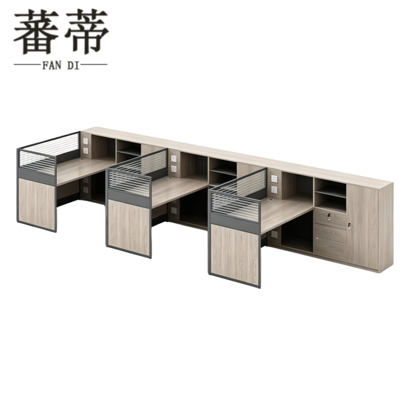 蕃蒂屏风工位4.2*1.5*1.1m(含柜)套高清大图