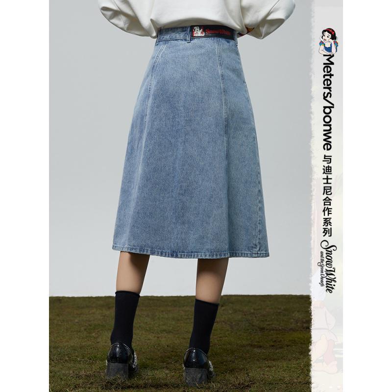 [1件5折价:135]美特斯邦威白雪公主联名牛仔半身裙女21新款夏季高腰显瘦半身裙