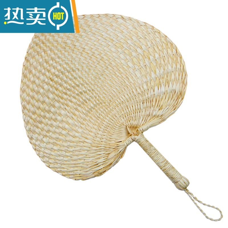 XIANCAI棕叶蒲扇手工编织夏季草编手摇宝宝扇子老式纳凉芭蕉蒲扇子 手工包边款适中大小 进口包边布料高清大图