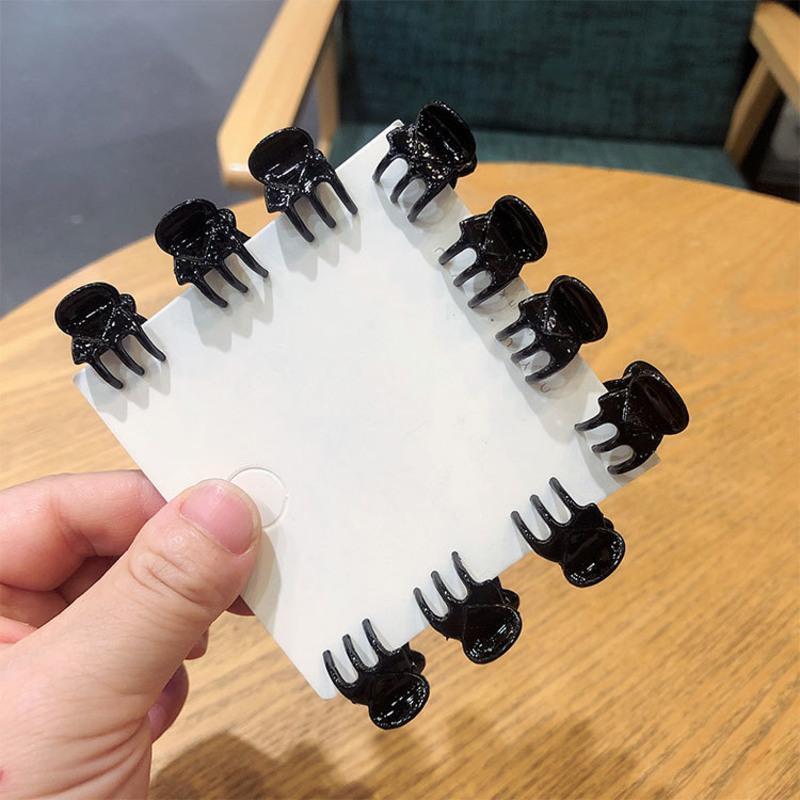 发夹发饰发卡顶夹小抓夹刘海夹小夹子女头饰头发夹子小号黑色爪夹梅花