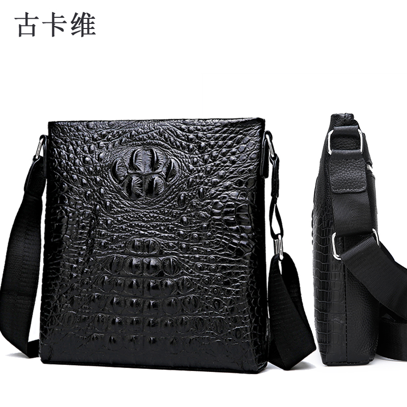 古卡维 真皮单肩包斜跨包 BZ504-1 个 黑色