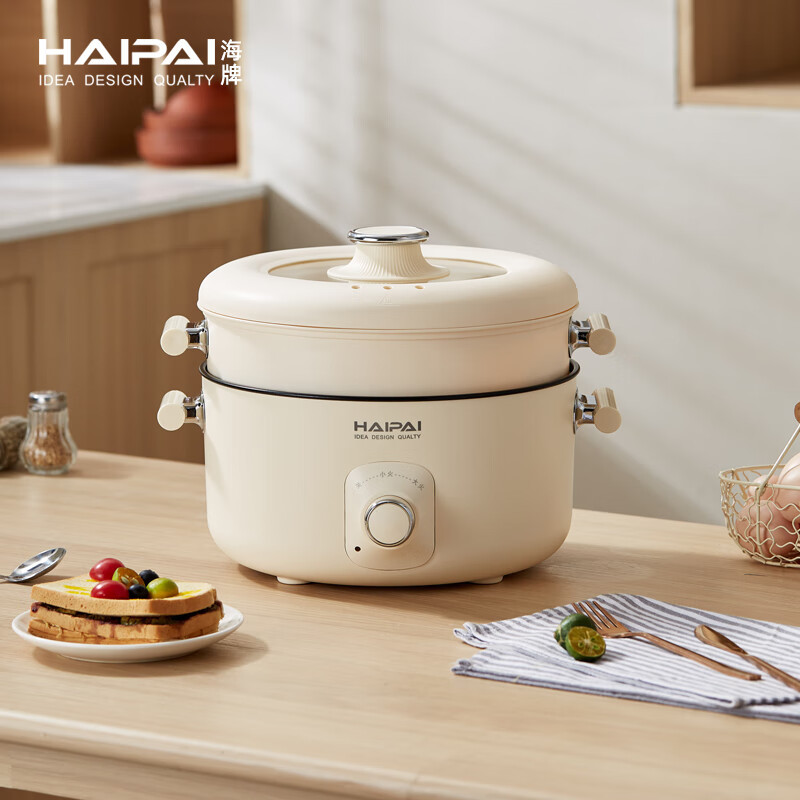 海牌(HAIPAI) 电火锅HP-D501C【白色】5L电火锅1200w大功率快速沸腾