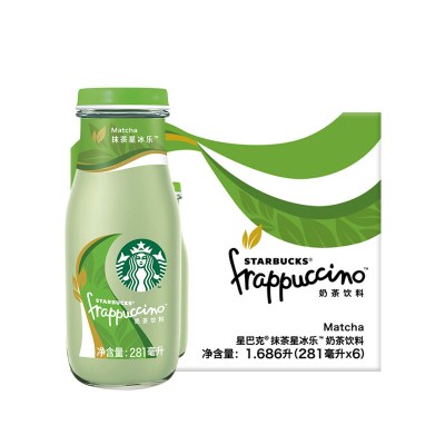 星巴克(starbucks/星巴克抹茶味星冰乐奶茶饮料281ml*6瓶装