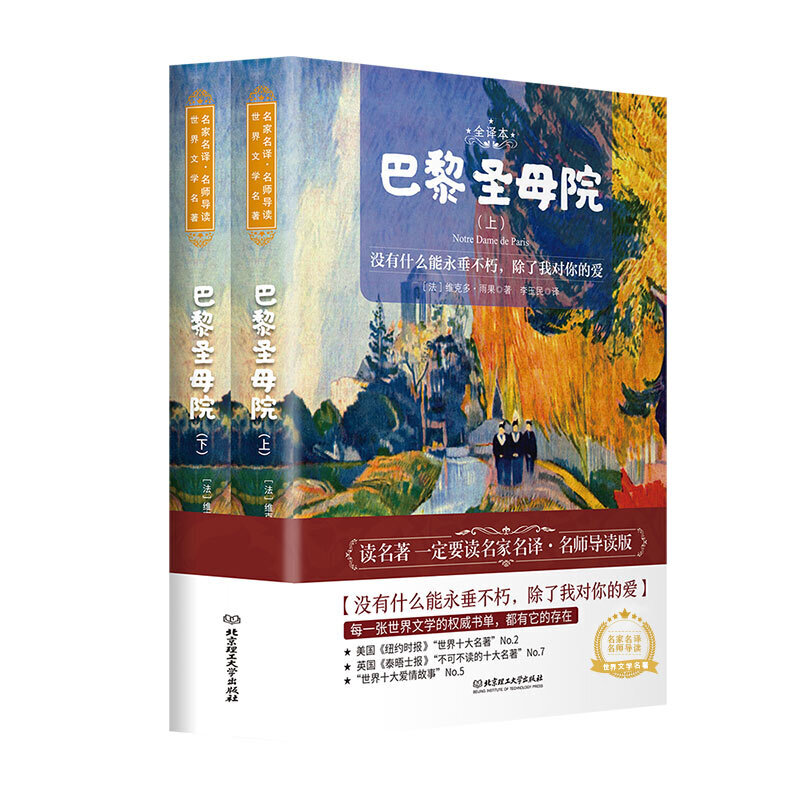 巴黎圣母院书2册 [正版]精装 巴黎圣母院书2册 雨果 青少年课外阅读高中经典文学小说集名著书籍排行榜初中生课外书名