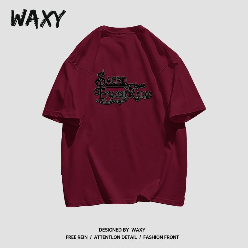 WAXY夏季新款纯棉短袖T恤女学生宽松复古休闲慵懒风韩版潮牌上衣