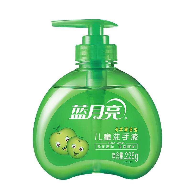 蓝月亮洗手液儿童健康洗手液 青苹果香225g瓶装滋润护手家用清洁 12瓶装