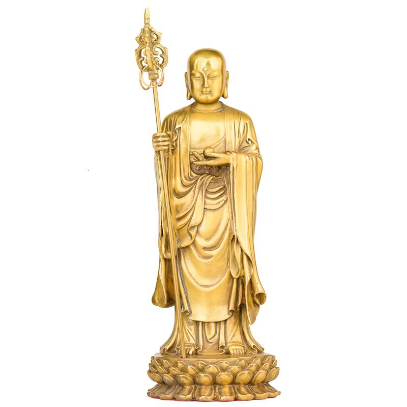 地藏佛像 九华山地藏佛像铜比丘锡杖地藏菩萨摆件高清大图