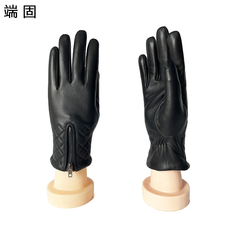 端固绵羊皮加绒女士手套盒装D11T/副高清大图