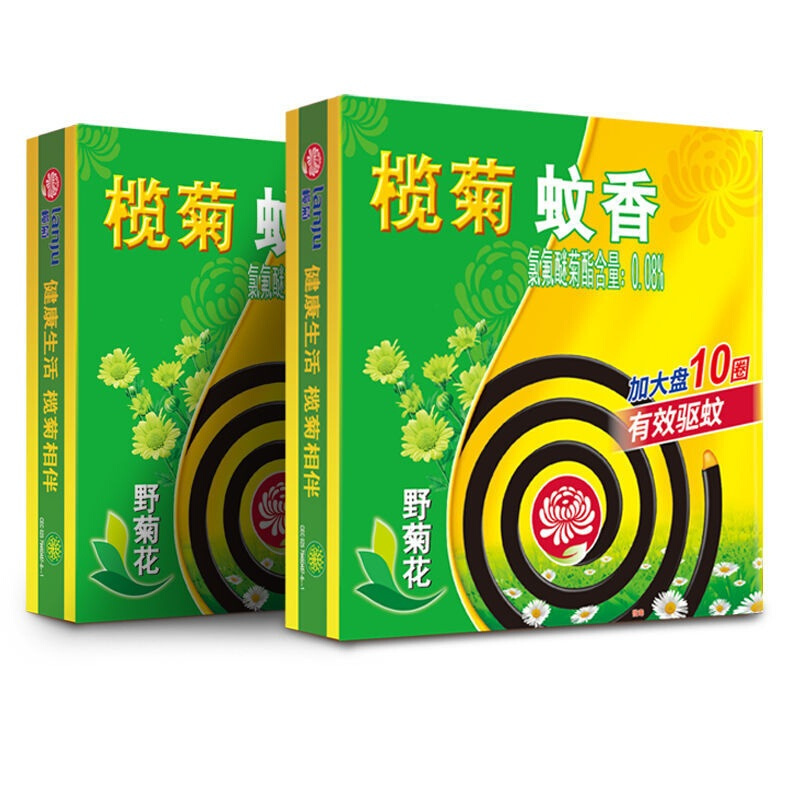 榄菊野菊花蚊香 整箱驱蚊用品 加大盘黑蚊香家用 (一件60盒)