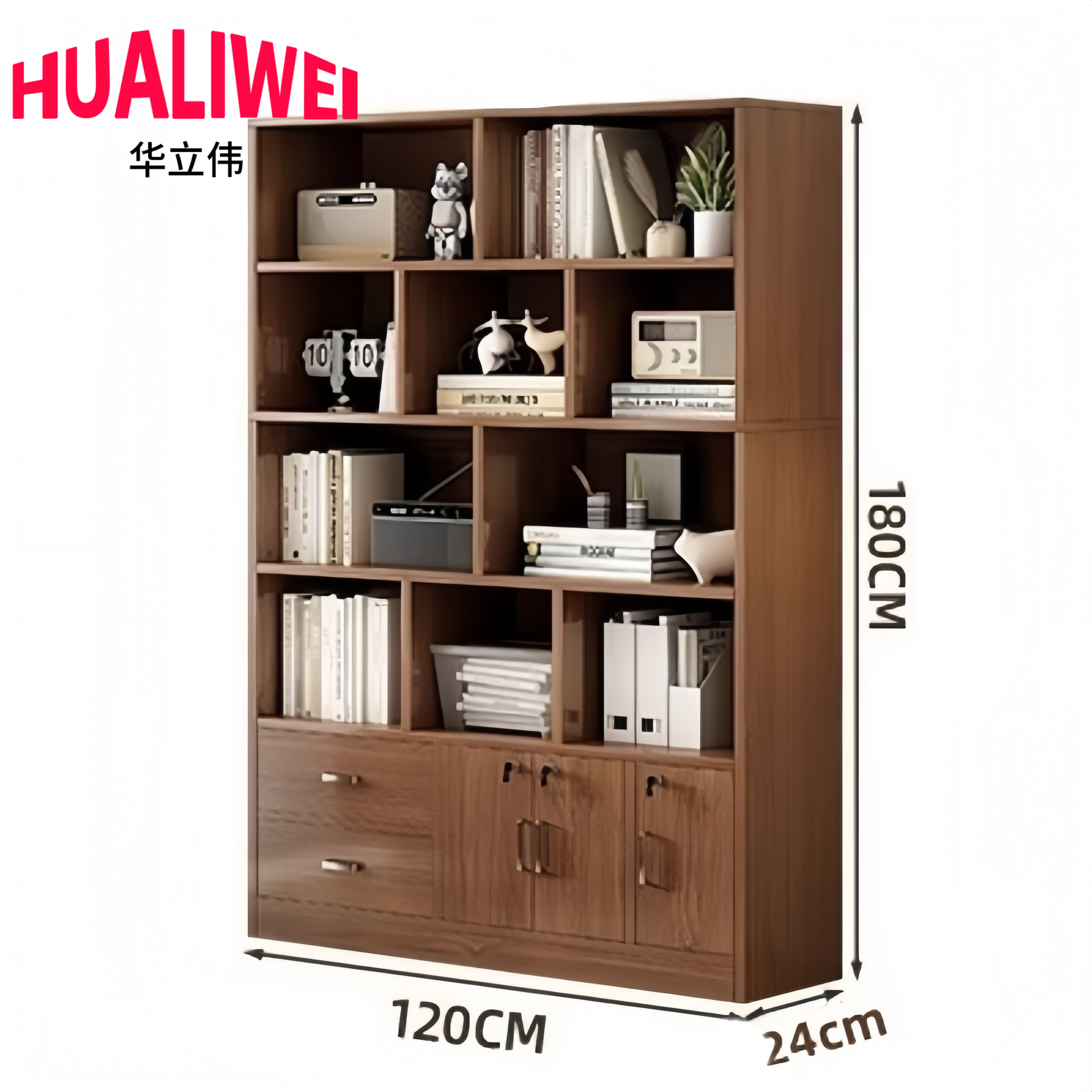 华立伟 书柜120cm台高清大图