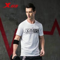 特步（Xtep）男T恤夏新品短袖字母印花T恤简约时尚休闲上衣