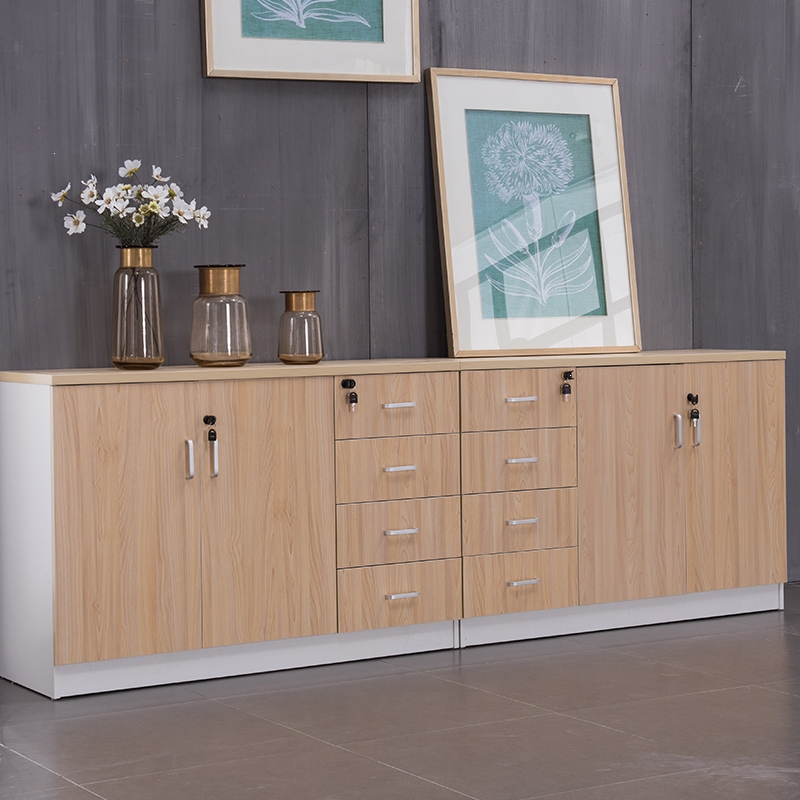 办公室矮柜长柜带锁小矮柜条柜符象隔断木文件柜抽屉储物柜木质资料柜