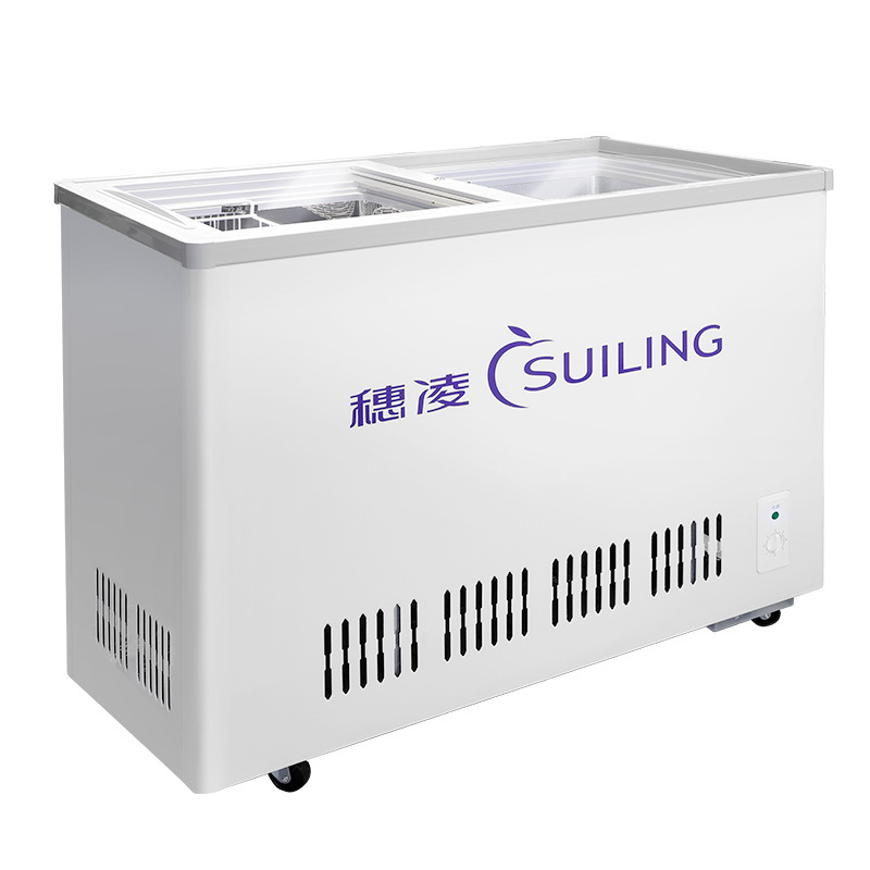 穗凌suilingwt4196小冰柜商用卧式双温冷柜展示柜保鲜柜饮料雪糕柜